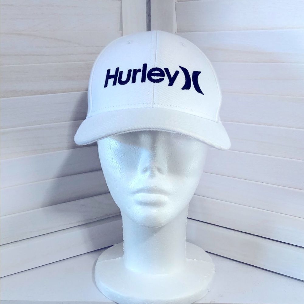 Hurley White Black Logo Adjustable Youth Baseball Hat